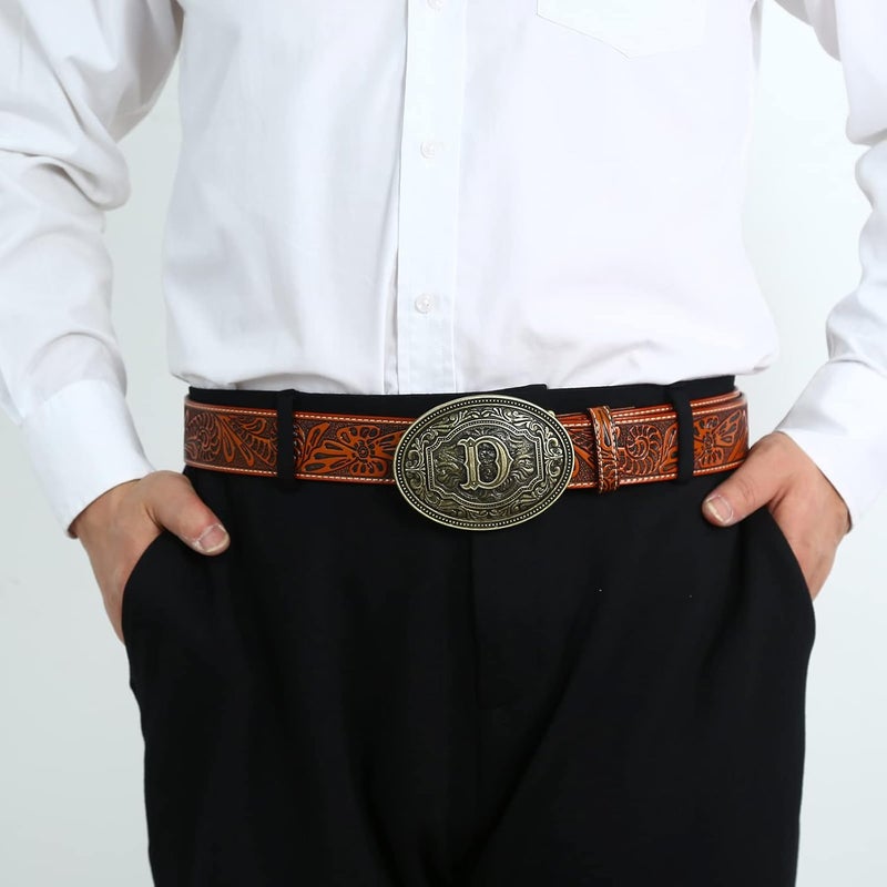 Fibbadet Store Belt Buckles Men Initial Letters A-Z Western Rodeo Cowboy Cowgirl Belt Buckle for Men Boys Halloween Birthday Party - Image 5